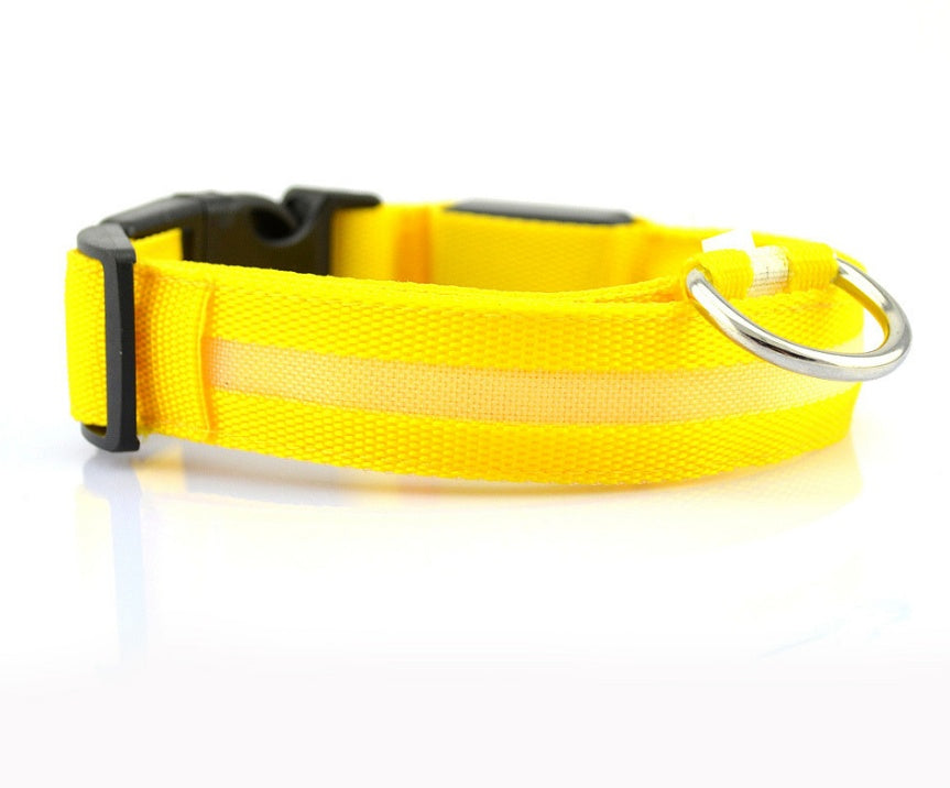 Nylon LED verlichte halsband - oplaadbaar of op batterijen